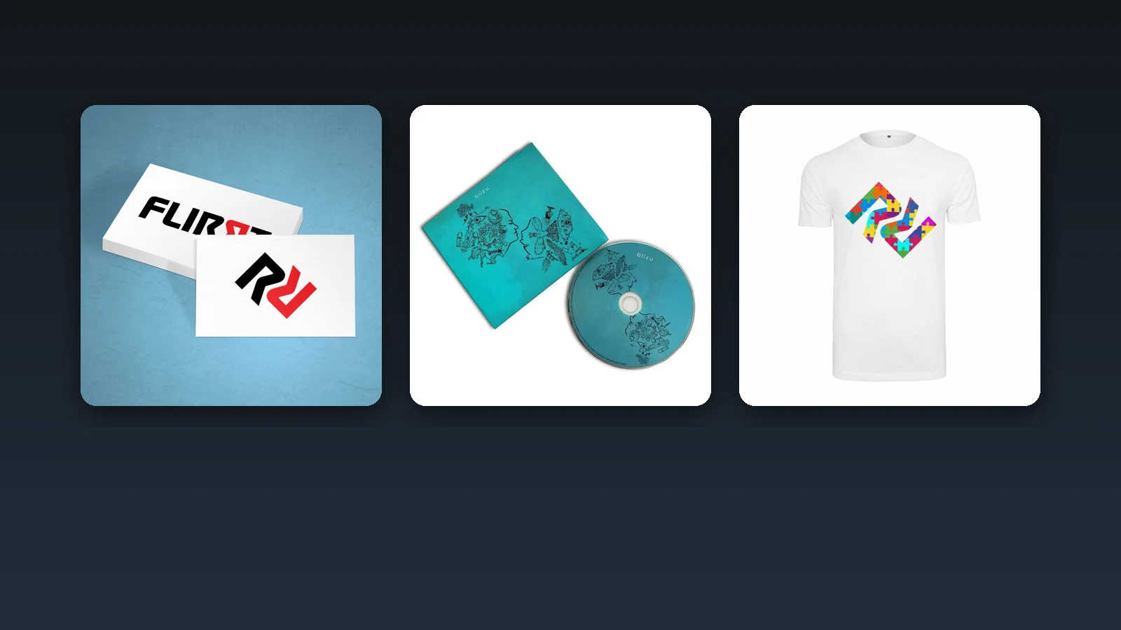 Logotip, CD ovitek in majica za glasbeno skupino FLIRRT